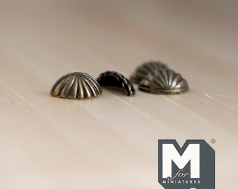 Dollhouse Miniature Half Moon Cabinet Pulls Dresser Pulls Drawer Pulls Door Pulls brass Piece Pack (A4) A049