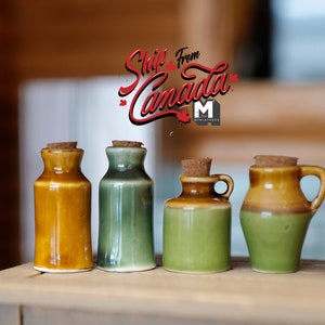 1:12 Dollhouse Supplies Miniature Ceramic Jug with Cork Set of 4 - B038