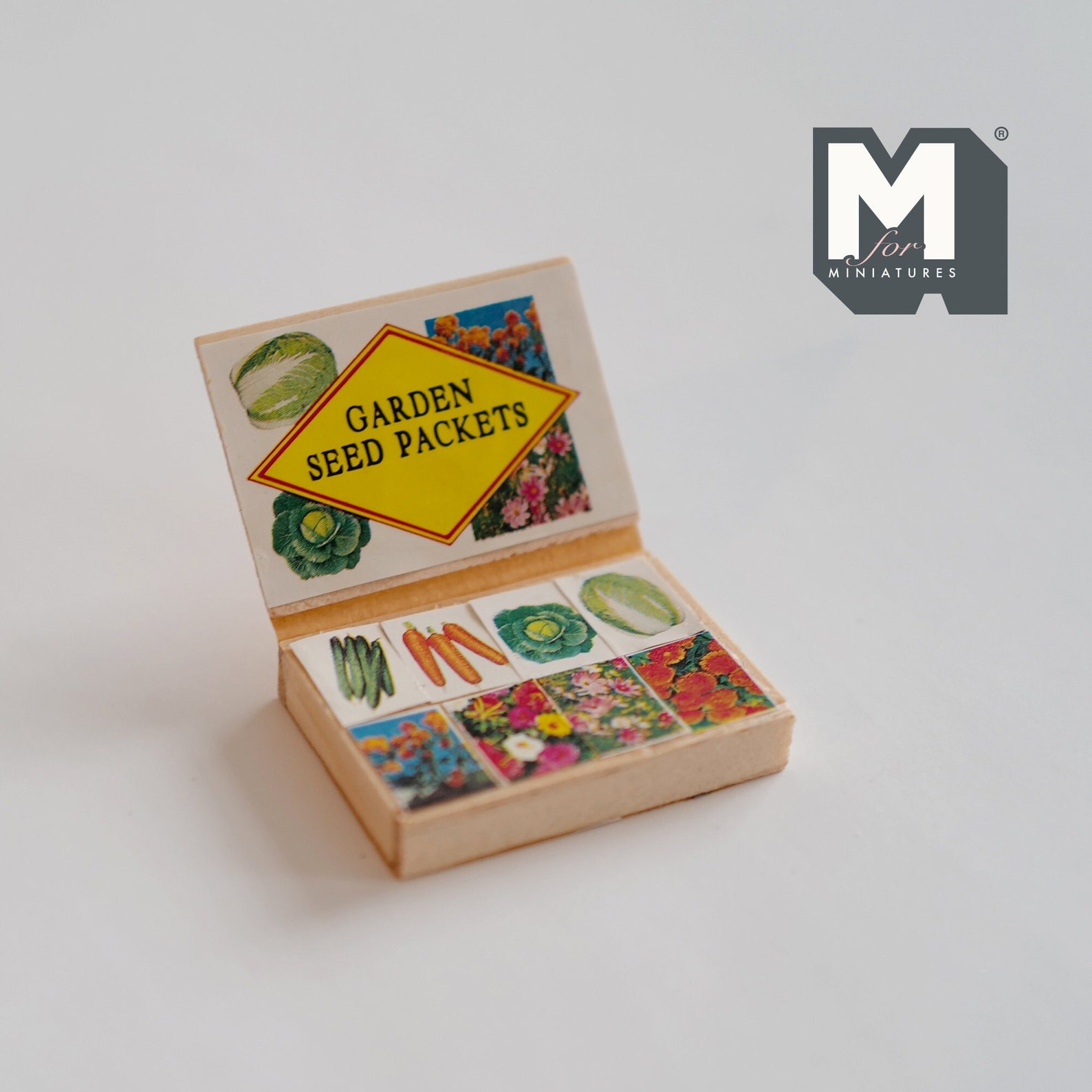 Dollhouse Garden Seed Box 1:12 Scale Miniature Seed Garden Box - B053 ...