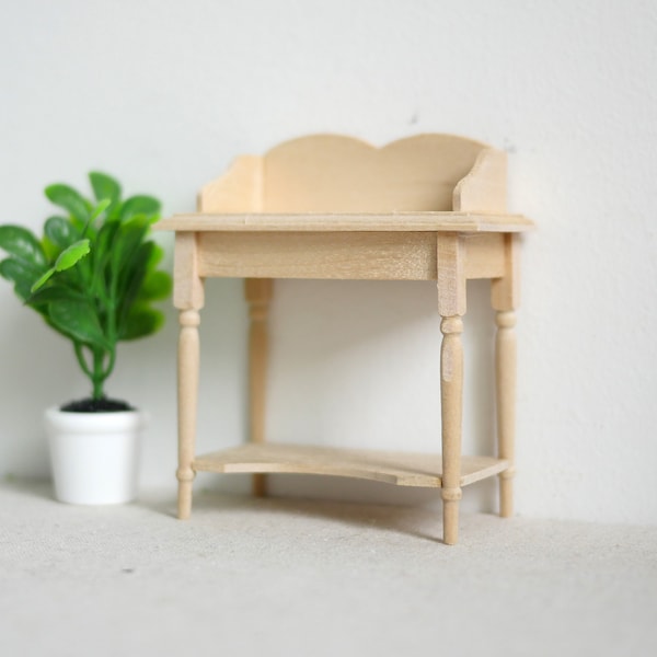 1:12 Dollhouse miniature handmade unfinished unpainted table, unfinished furniture, living room furniture - WS5C I008