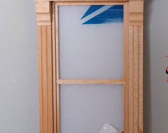 1:12 Dollhouse Supplies Federal Window Panel DIY Miniature Unfinished Wooden Window and Window Frame J034