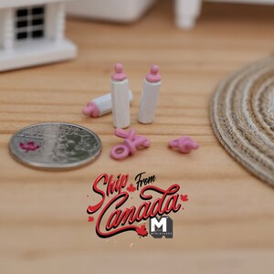 Dollhouse Supplies Miniature Feeding Set, Dollhouse Supplies Nursing Feeding Bottle, Dollhouse Supplies Miniature Pacifiers G064