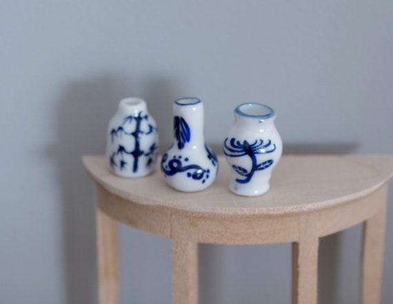 3 Stü Vintage Keramiktopf Porzellan Vase 1/6 Puppenhaus Miniatur Nach Hause 