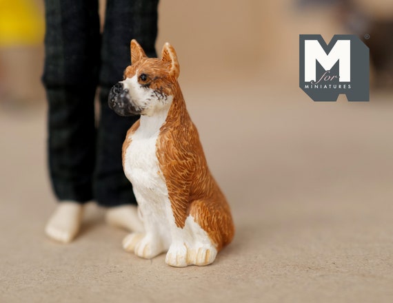 1:12 ドールハウス用品 ミニチュア ボクサー犬 / ドールハウス用品