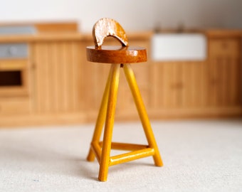 1:12 Dollhouse Supplies miniature furniture wooden round bar chairs tool barstool  style miniature bar stool - D067
