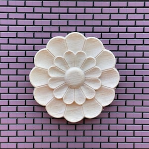 Dollhouse Supplies 2 Layers Leaf Ceiling Rose , Ceiling Medallions , Floral Ceiling Rose , Miniature Wall Flower Leaf - L - J051