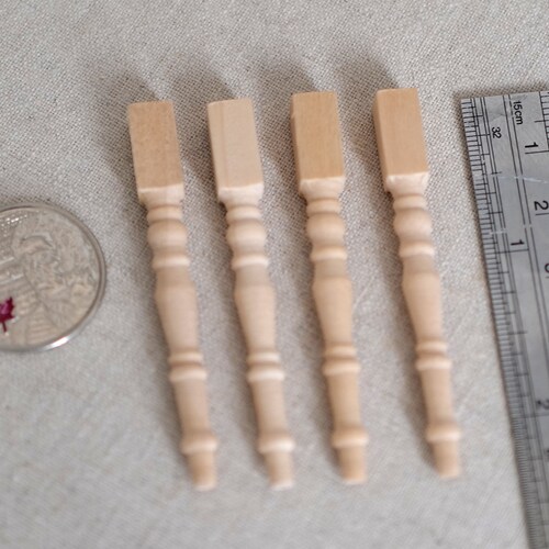 Dollhouse Miniature Spindles Table Legs Wood 4 Pieces 112 Etsy