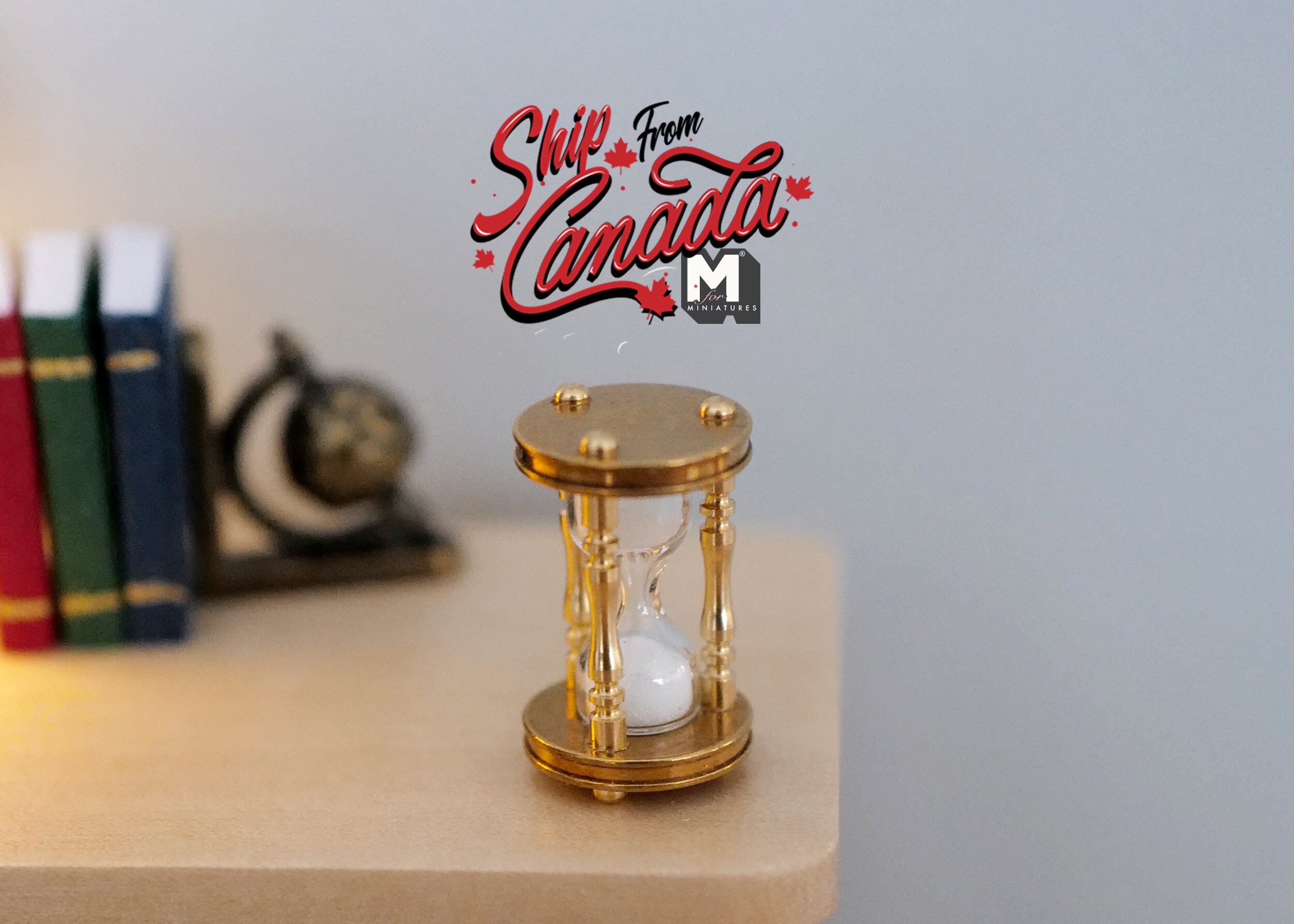 1/12 Scale Dollhouse Miniature Decorative Brass Hourglass with Sand #WCKA298 