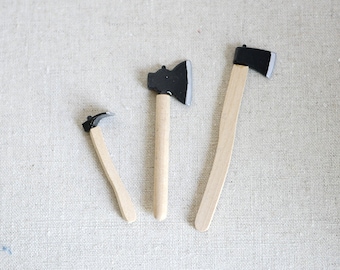 6 Pieces Miniature Axe Set - 1/12 Scale Dollhouse Accessories For Dioramas, Crafts, And Displays - View #7