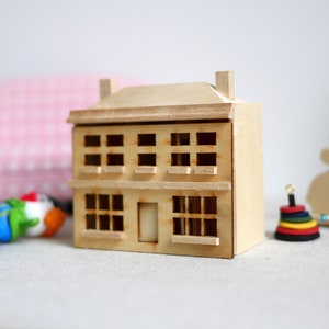 Dollhouse Supplies miniature 1:144 unfinished house mini home tiny house-in-a-house C088