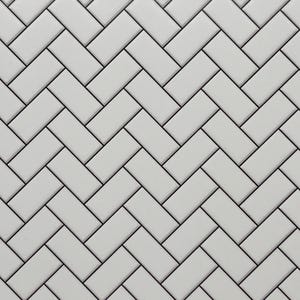 Embossed Dollhouse Wall Sheet Herringbone Metro Tiles , Subway Tiles , Underground Tiles , Beveled Edge Tiles 16&quot; x 11-5/8&quot; (dark grout)