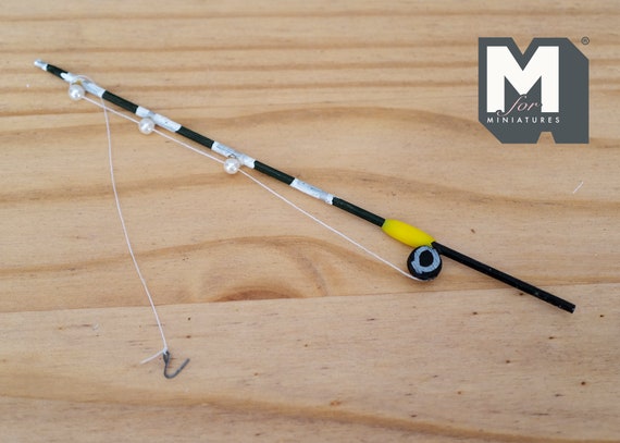 1:12 Dollhouse miniature Fishing pole fish rod - E074