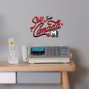 Télécopieur/télécopieur miniature décorations électroniques pour maison de poupée à l&#39;échelle 1:12 avec combiné sans fil supplémentaire - E064