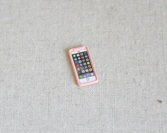Miniature Dollhouse smart phone 1:12 scale smart phone, miniature smartphone (pink) - F33