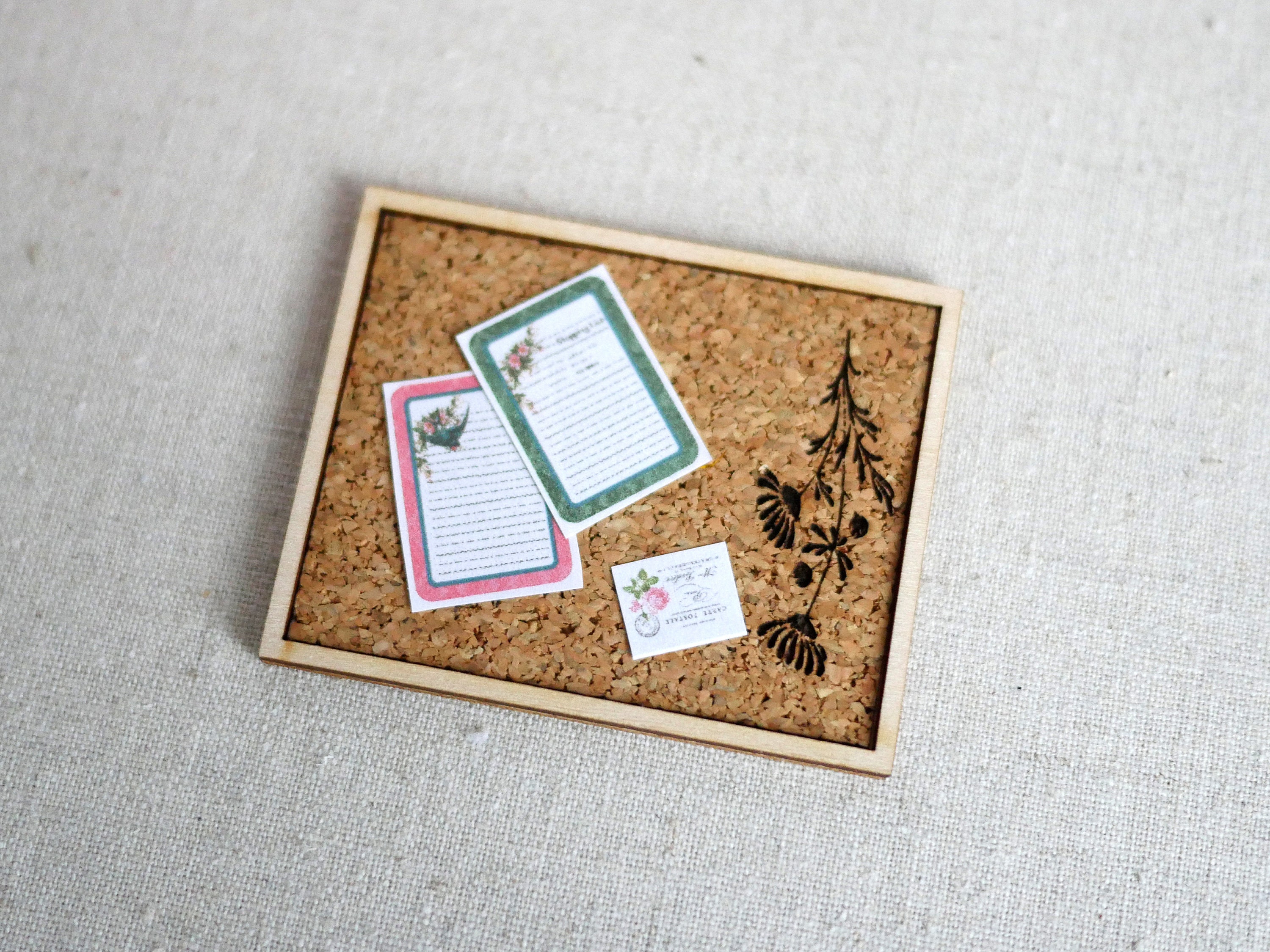 Miniature cork board with notes │ Diy miniature cork sheet