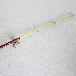 Dollhouse Supplies miniature fishing pole 1:12 scale fishing rod (metal) - E074