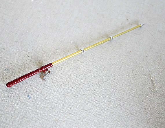 1:12 Dollhouse Miniature Metal Fishing Pole Fishing Rod E074