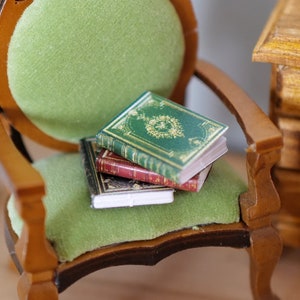 1:12 Dollhouse Supplies living room decoration miniature hardcover book set of 3 - C039