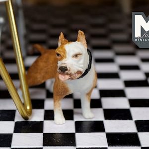1:12 Dollhouse Miniature Dog 1 inch scale bull dog - H046
