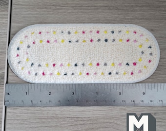 Miniature Oval Multi Color Dot Rug 1:12 Scale Dollhouse Carpet Colorful Modern Rug 6-5/8 inch long - D083