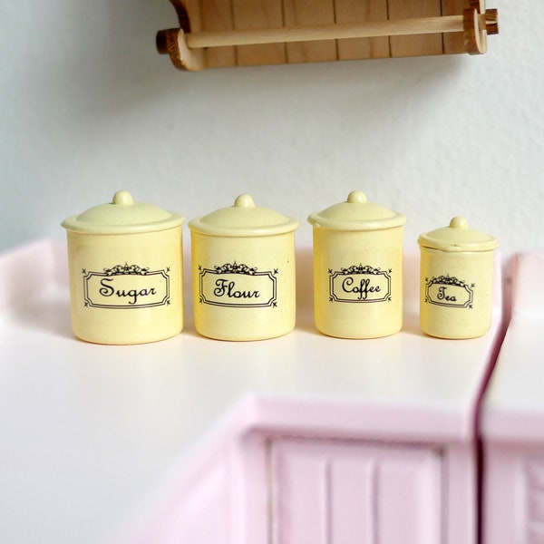 1:12 Dollhouse Miniature Yellow Canister Set - A017