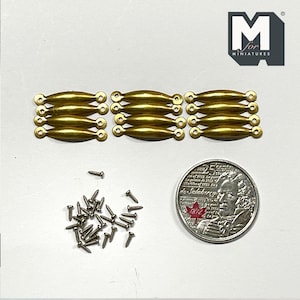 1:12 Scale Miniature Dollhouse Drawer Pulls with Screws, Set of 12, 13/16 inch long (copper)