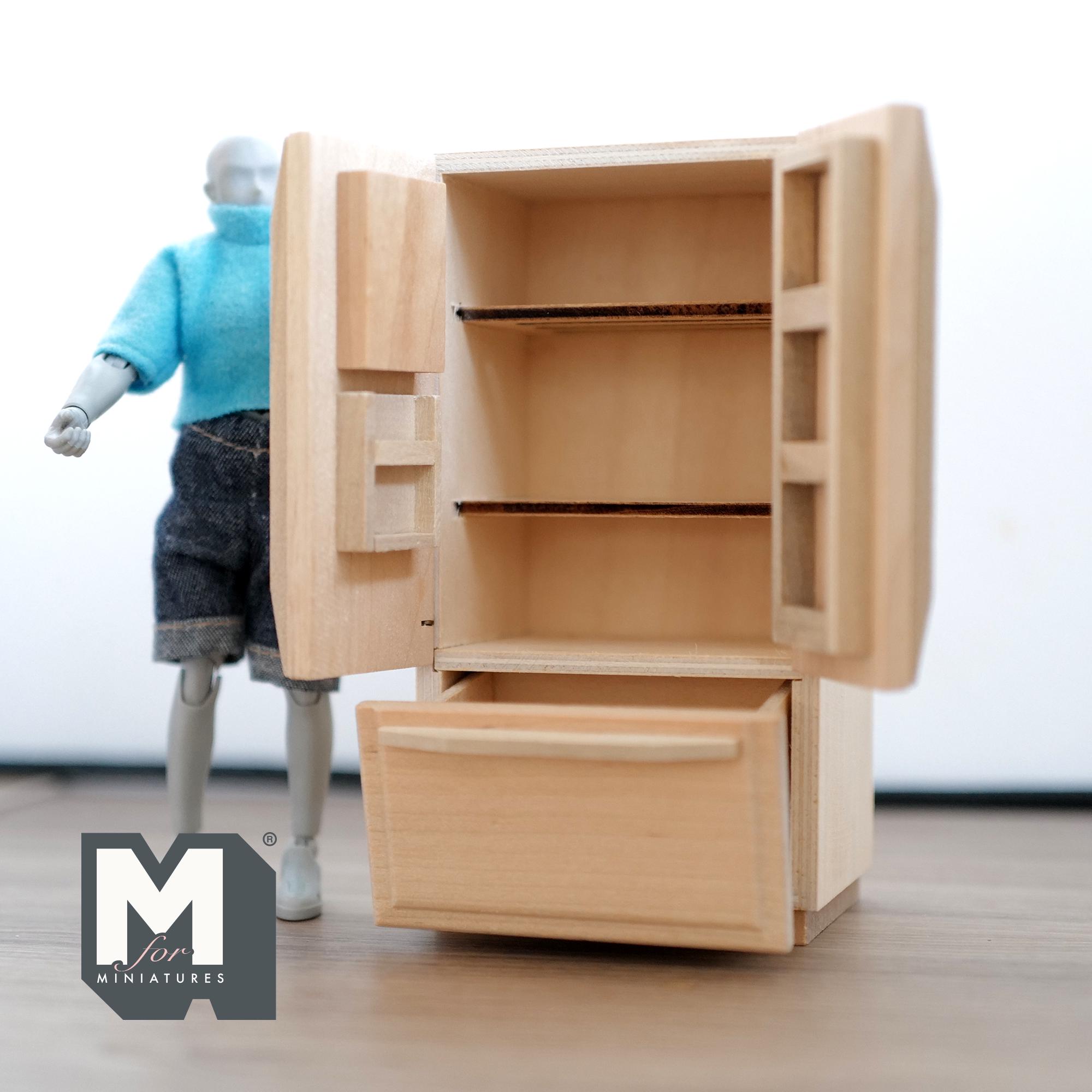1: 12 Mini Modèle de réfrigérateur de simulation Double à double porte