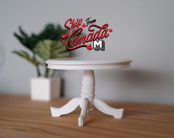 1:12 Miniatur Holztisch Runder Esszimmertisch im Maßstab 1:12