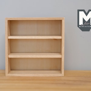 Dollhouse miniature unpainted furniture unfinished multipurpose storage 1 12th scale wooden shelf 7.5cm(L) x 3cm(W) x 7.5cm(H) - I007