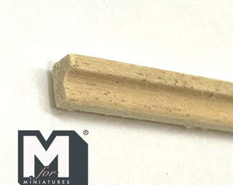 Miniature Slim Wood Trim Molding for Dollhouse Cornices and Picture Rails, 18 inch long