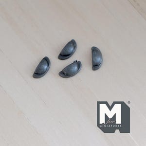 Maniglie a mezzaluna in miniatura per casa delle bambole, maniglie per armadietti, maniglie per cassettiere, maniglie per porte, grigie, confezione da 4 pezzi (A5) A049