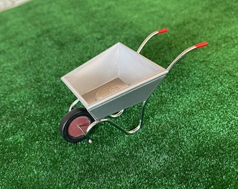 Melody Jane Dollhouse Miniature - 1:12 Scale Blue Wheelbarrow Garden Accessory, Metal & Wood, 5" Long - View #10