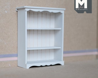Dollhouse bookshelf miniature wooden shelf 1:12 scale 3-tier book rack - TS2D