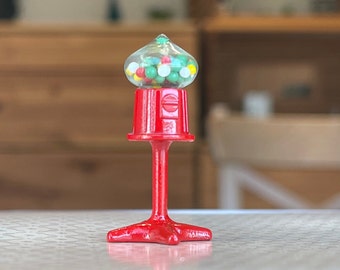 Máquina expendedora de chicles de mesa en miniatura de metal a escala 1:12 E044
