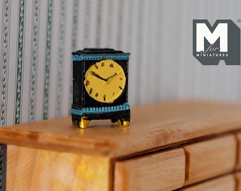 1:12 Puppenhaus Miniatur Keramik Tischplatte Jubiläum Uhr (nicht funktionierend) - B050