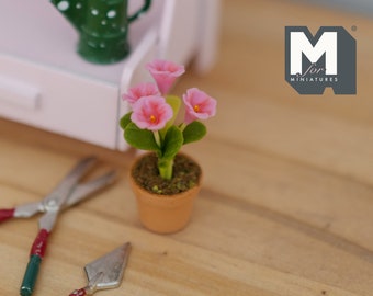 ドールハウス ピンクのバラの花 10本セット 茎付き 1:12スケール