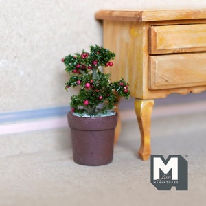 Dollhouse Supplies Potted Plants 1:12 Scale Miniature Short Tree 2-3/8 inch tall - H039