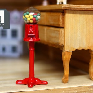 Dollhouse miniature Dollhouse miniatures gumball Vending, gumball machine - E044