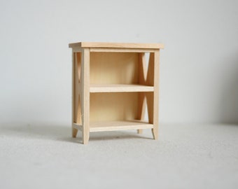 1:12 scale dollhouse supplies miniature unfinished unpainted book shelf, unfinished dollhouse bookshelf entrance table - H007