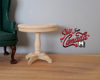 Poppenhuisbenodigdheden miniatuur bijzettafeltje, onafgewerkte salontafel woonkamertafel 1 miniatuur salontafel schaal 12 - J009