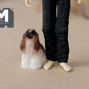 1:12 Miniatura per casa delle bambole American Cocker Spaniel / Miniature per casa delle bambole cane 1 12° animale domestico