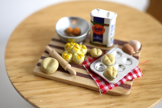 Dollhouse bakery cooking set doll house miniature baking flour