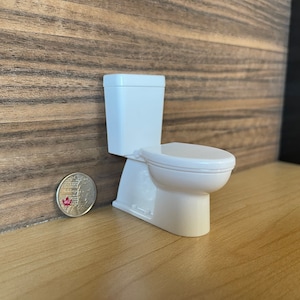 Dollhouse Toilet , 1:12 Miniature Bathroom Lavatory , Washroom WC Toilet (made with plastic) - I020