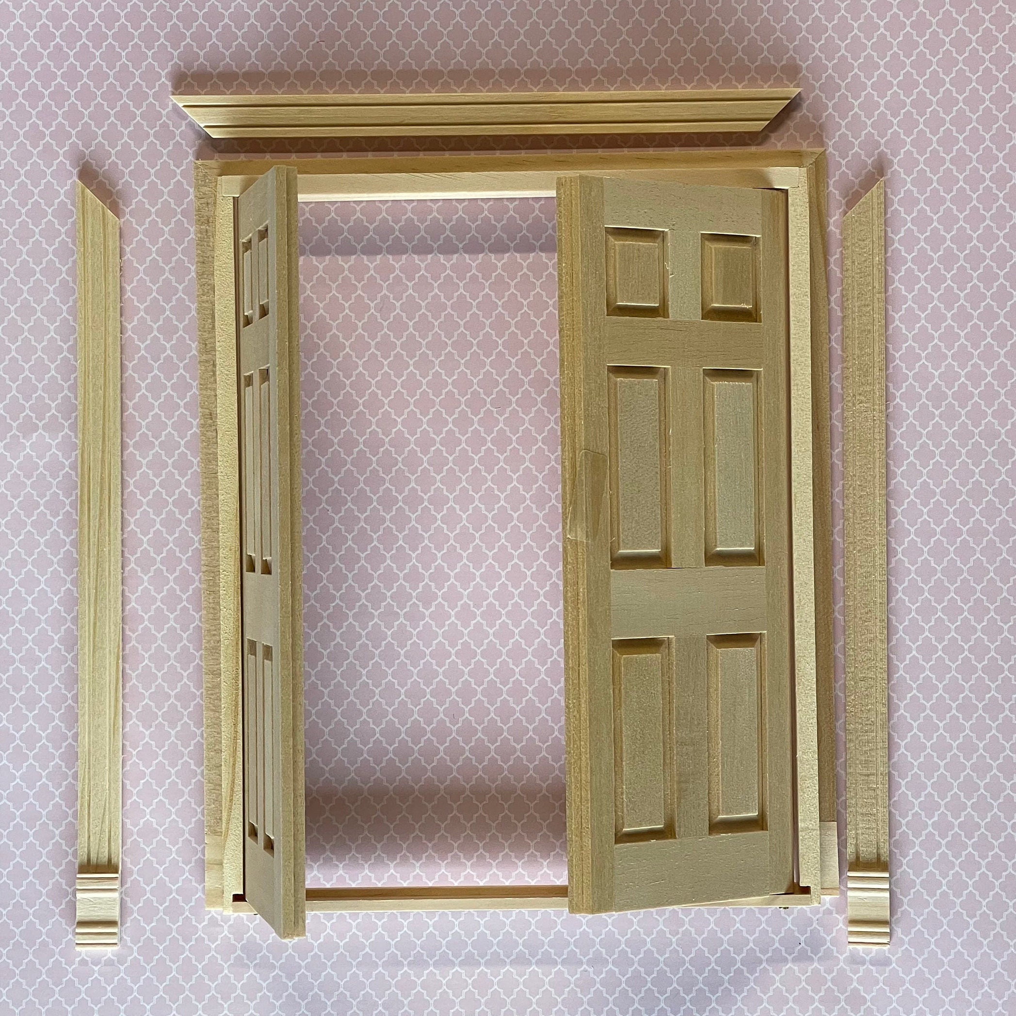 1:12 Dollhouse Saloon Door Panel Swinging Door Frame With 