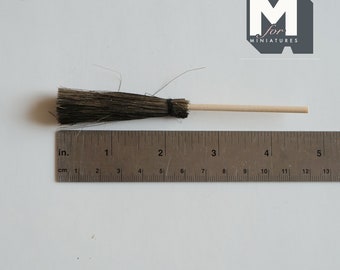 Dollhouse Miniature Garden Broom , Brush , Sweep 1:12 Scale 4-5/8"(L) - D068
