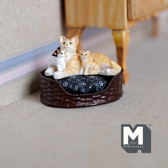 Katzen Figur Miniatur-Katzen Aus Harz, 1:12 Maßstab - Perfekt Für