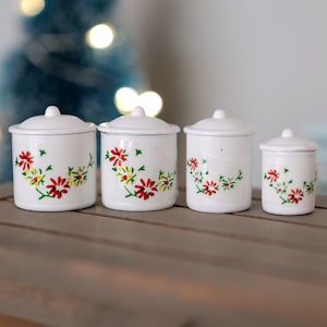 1:12 Dollhouse Miniature White Canister Set - A017