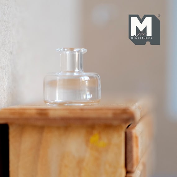 Miniatur Vase Für Puppenhaus - Rosa Glas, Bunte Blume, 1:12 Maßstab, Deko Für Miniatur-Szenen