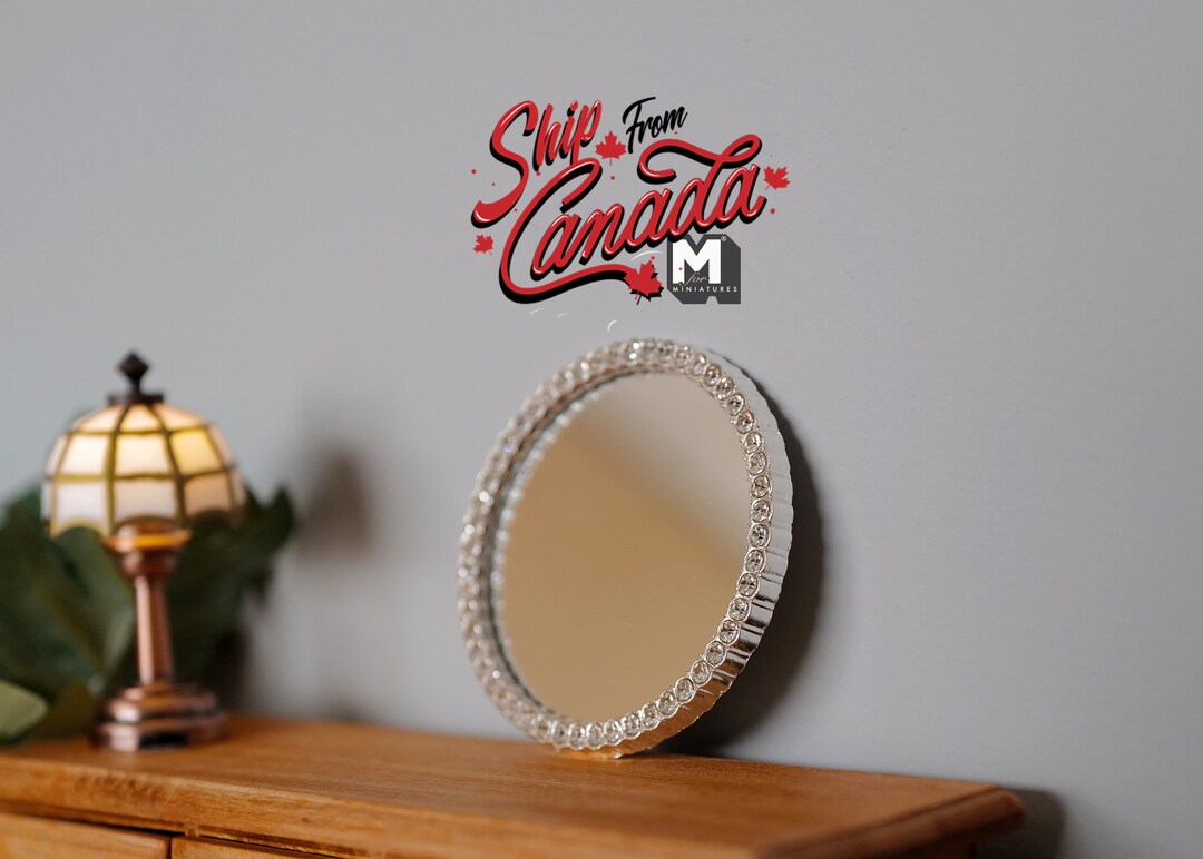 Specchio Art Nouveau in miniatura con mensola, miniatura 1/12 per case delle bambole - Italia