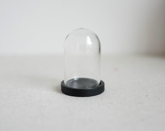 1:12 Dollhouse Supplies Miniature Glass Dome Display on Wood Base, Dollhouse Supplies Decoration Made by Glass and Wood - A099